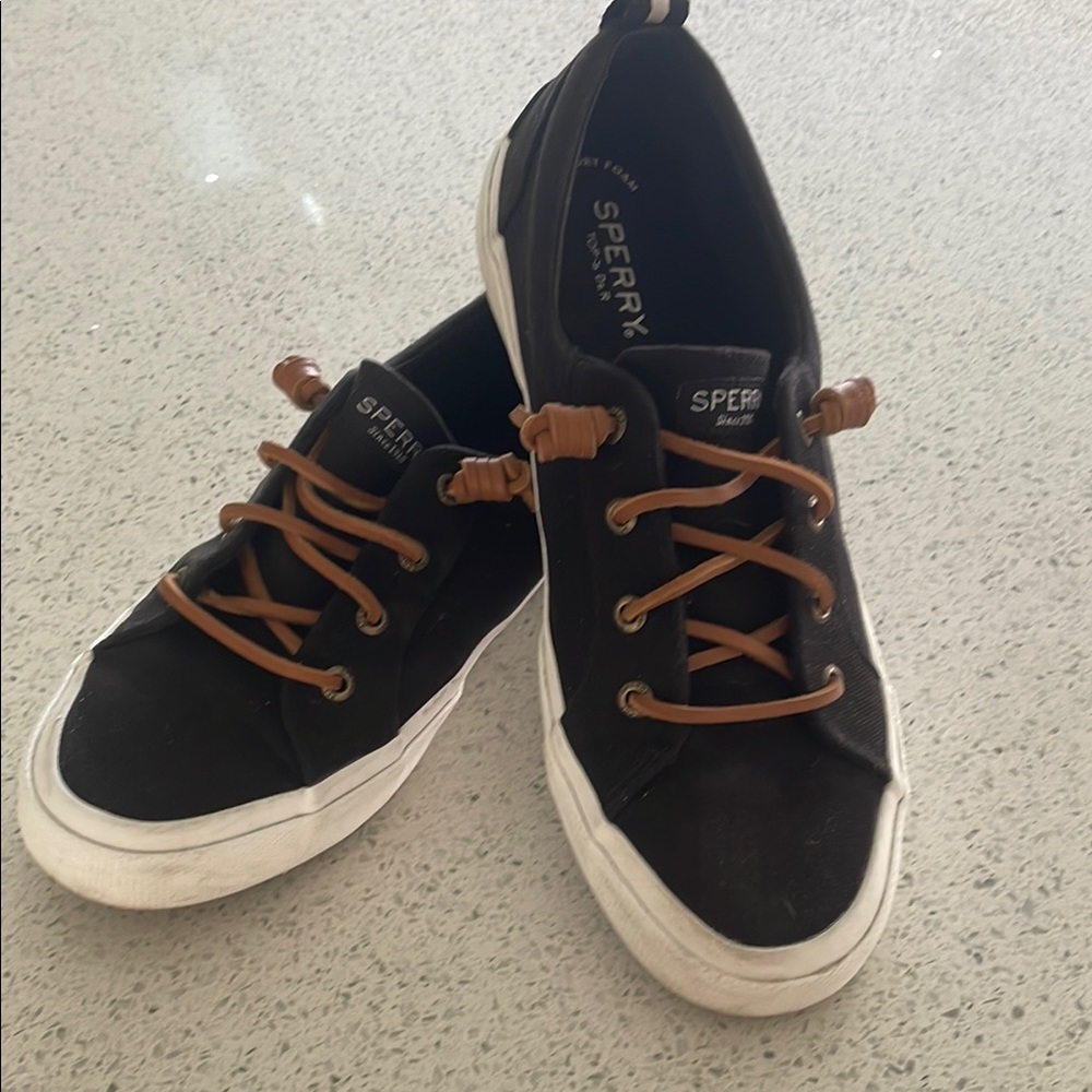 Sperry Black Sneakers with Brown Laces